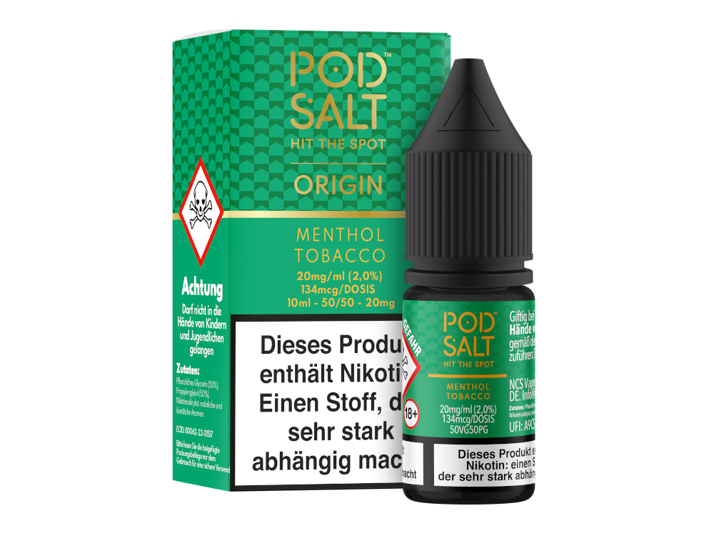 Pod Salt Origin Menthol Tobacco Nikotinsalz-Liquid 20 mg/ml