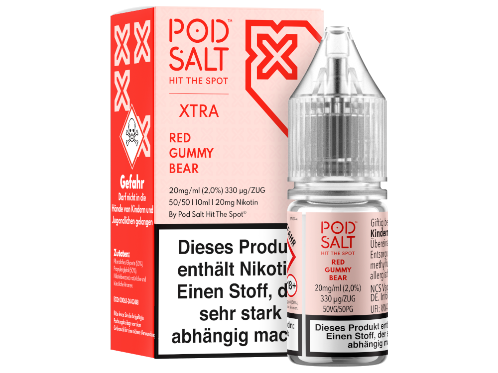 Pod Salt X Nikotinsalz-Liquid Red Gummy Bear 20 mg/ml