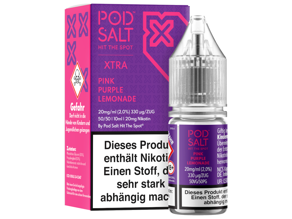 Pod Salt X Nikotinsalz-Liquid Pink Purple Lemonade 20 mg/ml