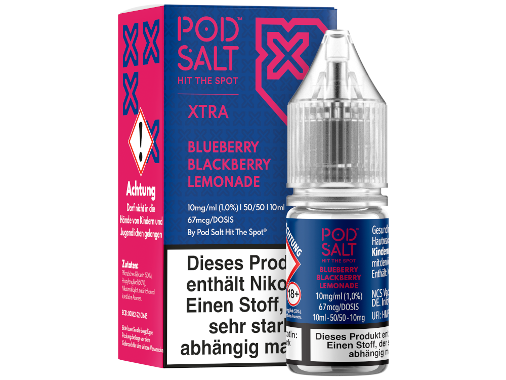 Pod Salt X Nikotinsalz-Liquid Blueberry Blackberry Lemonade