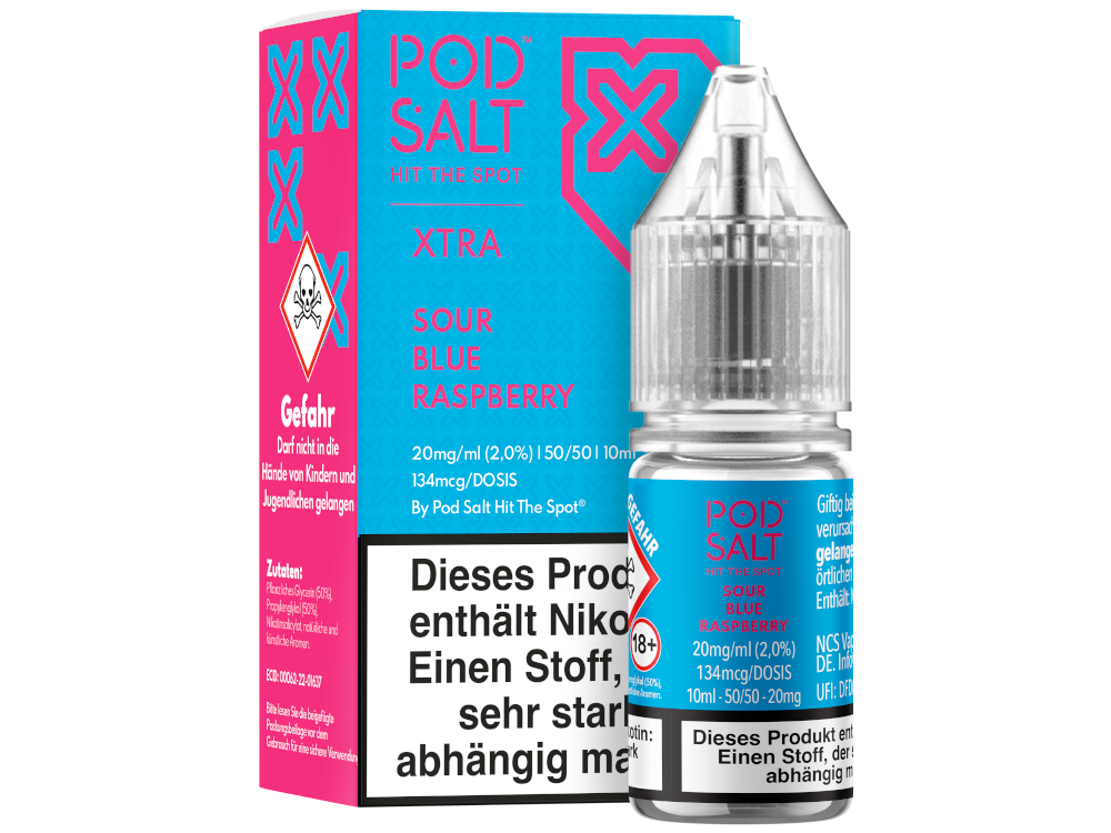 Pod Salt X Nikotinsalz-Liquid Sour Blue Raspberry 20 mg/ml