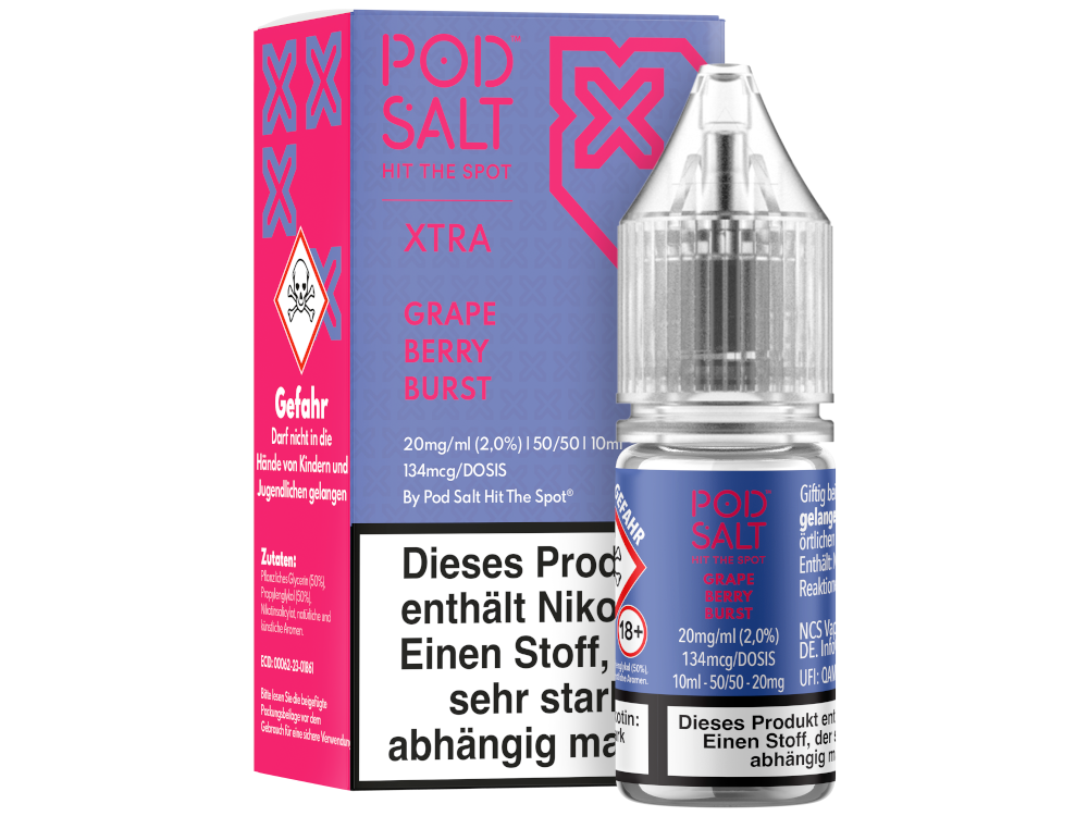 Pod Salt X Nikotinsalz-Liquid Grape Berry Burst 20 mg/ml