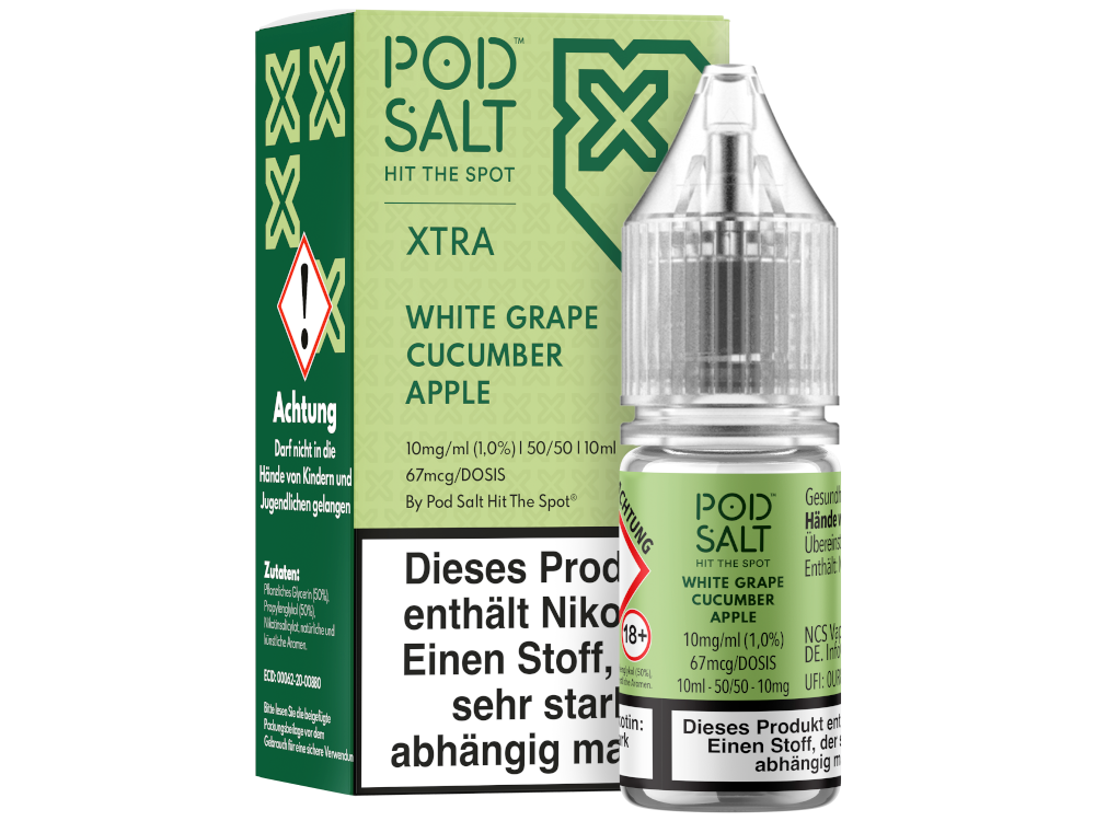 Pod Salt X Nikotinsalz-Liquid White Grape Cucumber Apple