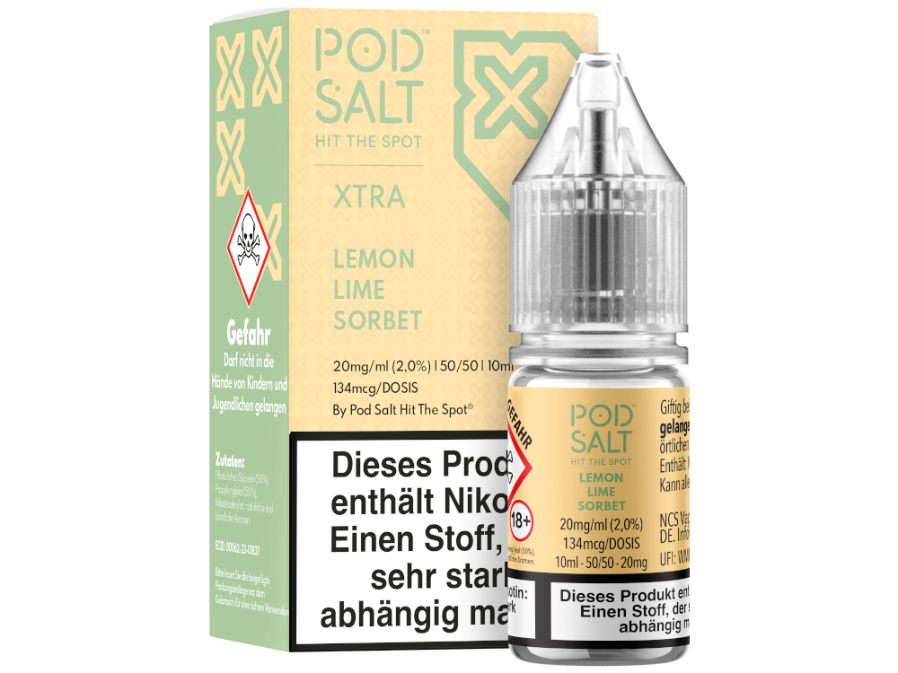 Pod Salt X Nikotinsalz-Liquid Lemon Lime Sorbet 20 mg/ml