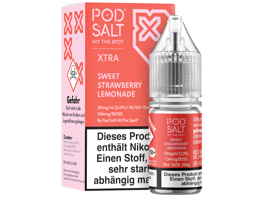 Pod Salt X Nikotinsalz-Liquid Sweet Strawberry Lemonade 20 mg/ml