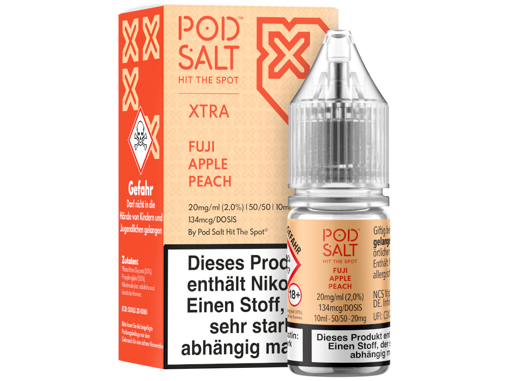 Pod Salt X Nikotinsalz-Liquid Fuji Apple Peach 20 mg/ml