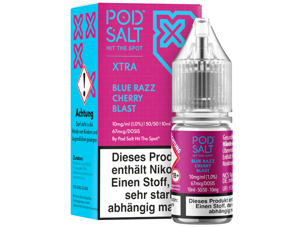 Pod Salt X Nikotinsalz-Liquid Blue Razz Cherry Blast