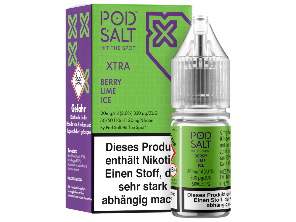 Pod Salt X Nikotinsalz-Liquid Berry Lime Ice 20 mg/ml