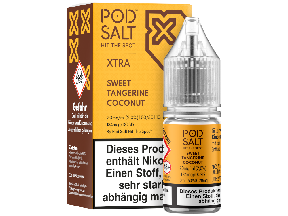 Pod Salt X Nikotinsalz-Liquid Sweet Tangerine Coconut 20 mg/ml
