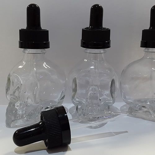 Skull / Totenkopf Glas Dropper Bottle - 30ml