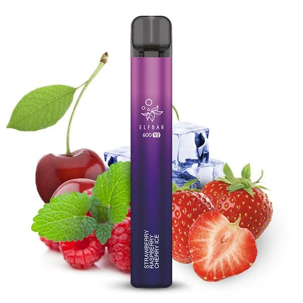 Elfbar 600 V2 CP Einweg E-Zigarette - Strawberry Raspberry Cherry Ice
